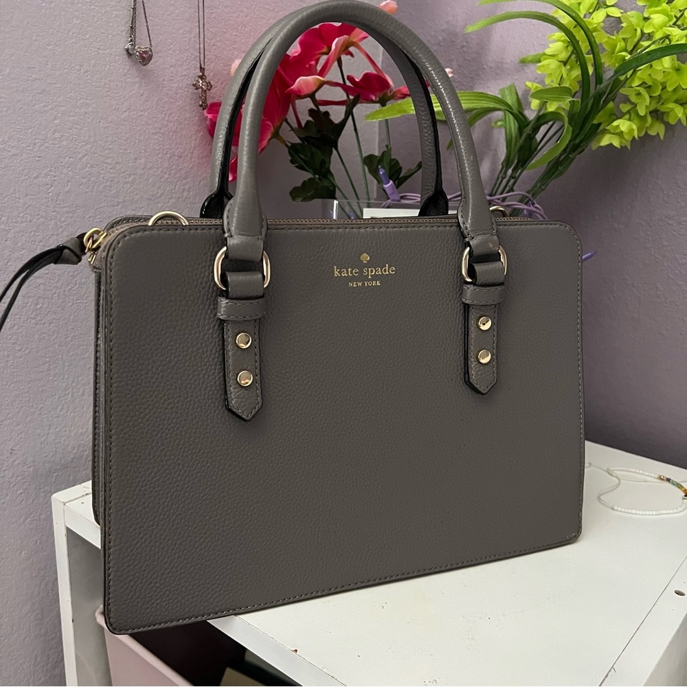 Kate Spade Mulberry Street Lise Satchel Dark Gray